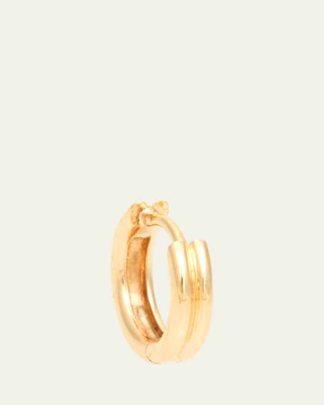 Double Link Huggie Earring in 18K Yellow Gold, Large, Single